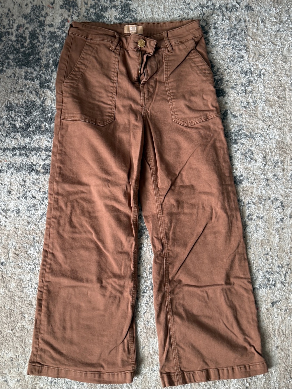 Kut from the Kloth Women's Wide Leg Utility/Charlotte Pant in Mocha Tan